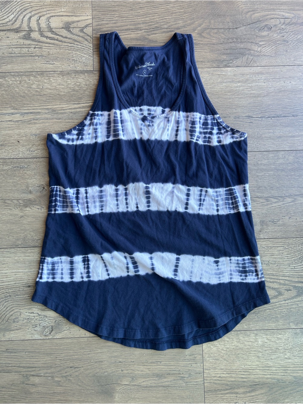 Universal Thread Navy Tie-Dye Stripe Tank Top